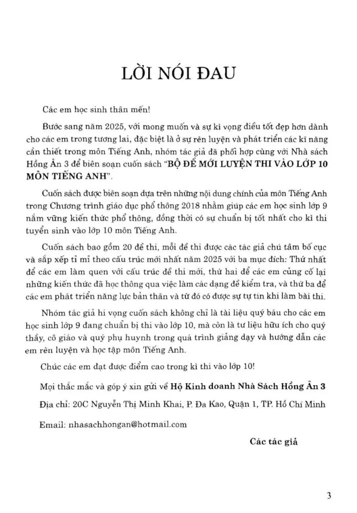BỘ ĐỀ MỚI LUYỆN THI VÀO LỚP 10 MÔN TIẾNG ANH (Biên soạn theo cấu trúc đề thi năm 2025 - Dùng chung cho các bộ SGK hiện hành)